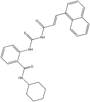 N-cyclohexyl-2-[({[3-(1-naphthyl)acryloyl]amino}carbothioyl)amino]benzamide Struktur