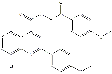 2-(4-methoxyphenyl)-2-oxoethyl 8-chloro-2-(4-methoxyphenyl)-4-quinolinecarboxylate Struktur