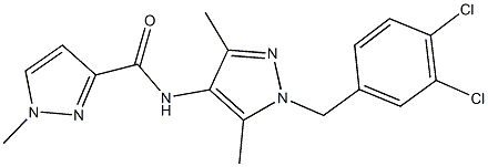 N-[1-(3,4-dichlorobenzyl)-3,5-dimethyl-1H-pyrazol-4-yl]-1-methyl-1H-pyrazole-3-carboxamide Struktur