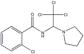 2-chloro-N-[2,2,2-trichloro-1-(1-pyrrolidinyl)ethyl]benzamide Struktur