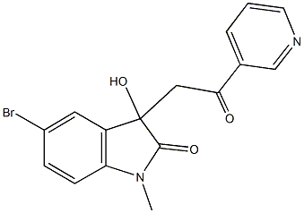 5-bromo-3-hydroxy-1-methyl-3-[2-oxo-2-(3-pyridinyl)ethyl]-1,3-dihydro-2H-indol-2-one Struktur