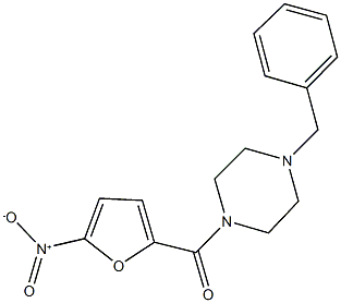 1-benzyl-4-{5-nitro-2-furoyl}piperazine Struktur