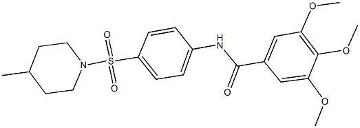 3,4,5-trimethoxy-N-{4-[(4-methylpiperidin-1-yl)sulfonyl]phenyl}benzamide Struktur