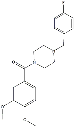 1-(3,4-dimethoxybenzoyl)-4-(4-fluorobenzyl)piperazine Struktur