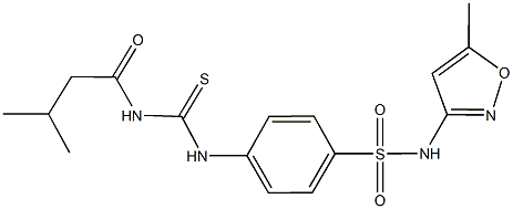 4-({[(3-methylbutanoyl)amino]carbothioyl}amino)-N-(5-methyl-3-isoxazolyl)benzenesulfonamide Struktur