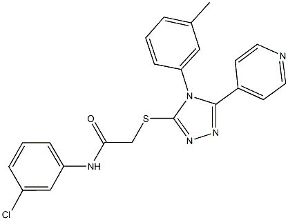 N-(3-chlorophenyl)-2-{[4-(3-methylphenyl)-5-(4-pyridinyl)-4H-1,2,4-triazol-3-yl]sulfanyl}acetamide Struktur