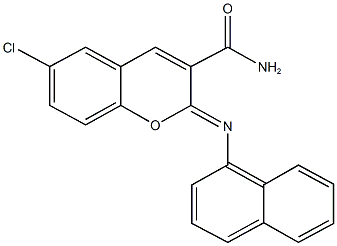 6-chloro-2-(1-naphthylimino)-2H-chromene-3-carboxamide Struktur