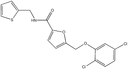 5-[(2,5-dichlorophenoxy)methyl]-N-(2-thienylmethyl)-2-furamide Struktur