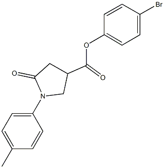 4-bromophenyl 1-(4-methylphenyl)-5-oxo-3-pyrrolidinecarboxylate Struktur