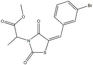 methyl 2-[5-(3-bromobenzylidene)-2,4-dioxo-1,3-thiazolidin-3-yl]propanoate Struktur