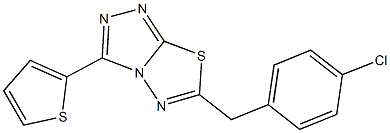 6-(4-chlorobenzyl)-3-(2-thienyl)[1,2,4]triazolo[3,4-b][1,3,4]thiadiazole Struktur