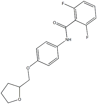 2,6-difluoro-N-[4-(tetrahydro-2-furanylmethoxy)phenyl]benzamide Struktur