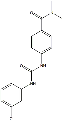 4-{[(3-chloroanilino)carbonyl]amino}-N,N-dimethylbenzamide Struktur