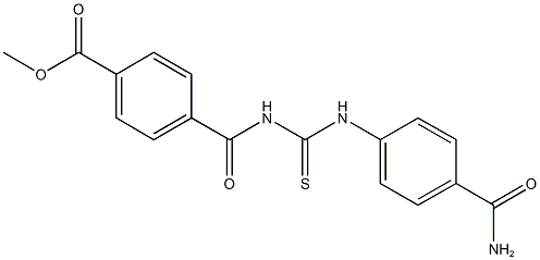 methyl 4-[({[4-(aminocarbonyl)anilino]carbothioyl}amino)carbonyl]benzoate Struktur