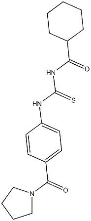 N-(cyclohexylcarbonyl)-N'-[4-(1-pyrrolidinylcarbonyl)phenyl]thiourea Struktur