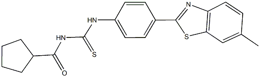 N-(cyclopentylcarbonyl)-N'-[4-(6-methyl-1,3-benzothiazol-2-yl)phenyl]thiourea Struktur