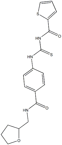 N-(tetrahydro-2-furanylmethyl)-4-({[(2-thienylcarbonyl)amino]carbothioyl}amino)benzamide Struktur