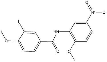 N-{5-nitro-2-methoxyphenyl}-3-iodo-4-methoxybenzamide Struktur