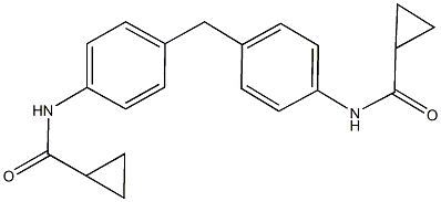 N-(4-{4-[(cyclopropylcarbonyl)amino]benzyl}phenyl)cyclopropanecarboxamide Struktur