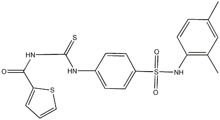 N-(2,4-dimethylphenyl)-4-({[(thien-2-ylcarbonyl)amino]carbothioyl}amino)benzenesulfonamide Struktur