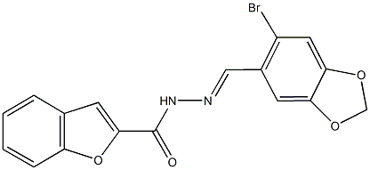 N'-[(6-bromo-1,3-benzodioxol-5-yl)methylene]-1-benzofuran-2-carbohydrazide Struktur