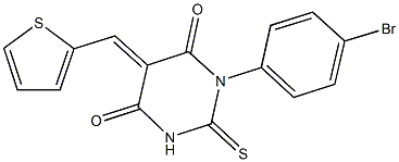 1-(4-bromophenyl)-5-(2-thienylmethylene)-2-thioxodihydro-4,6(1H,5H)-pyrimidinedione Struktur