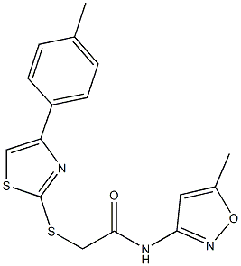 N-(5-methyl-3-isoxazolyl)-2-{[4-(4-methylphenyl)-1,3-thiazol-2-yl]sulfanyl}acetamide Struktur