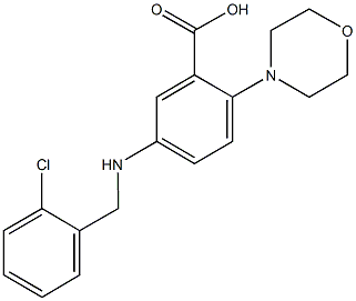 5-[(2-chlorobenzyl)amino]-2-(4-morpholinyl)benzoic acid Struktur