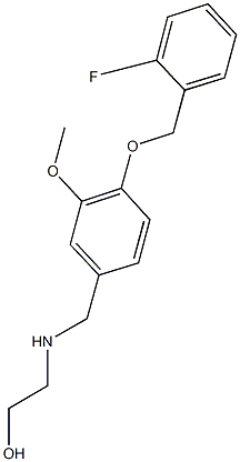 2-({4-[(2-fluorobenzyl)oxy]-3-methoxybenzyl}amino)ethanol Struktur