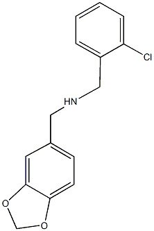 N-(1,3-benzodioxol-5-ylmethyl)-N-(2-chlorobenzyl)amine Struktur