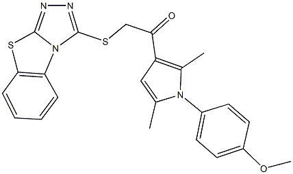 1-[1-(4-methoxyphenyl)-2,5-dimethyl-1H-pyrrol-3-yl]-2-([1,2,4]triazolo[3,4-b][1,3]benzothiazol-3-ylsulfanyl)ethanone Struktur