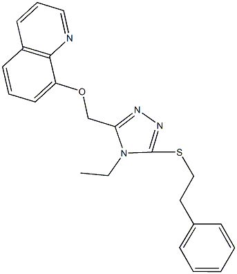 {4-ethyl-5-[(2-phenylethyl)sulfanyl]-4H-1,2,4-triazol-3-yl}methyl 8-quinolinyl ether Struktur