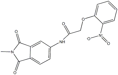 2-{2-nitrophenoxy}-N-(2-methyl-1,3-dioxo-2,3-dihydro-1H-isoindol-5-yl)acetamide Struktur