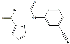 N-(3-cyanophenyl)-N'-(thien-2-ylcarbonyl)thiourea Struktur