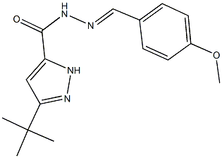 3-tert-butyl-N'-(4-methoxybenzylidene)-1H-pyrazole-5-carbohydrazide Struktur