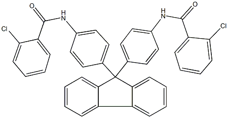 2-chloro-N-[4-(9-{4-[(2-chlorobenzoyl)amino]phenyl}-9H-fluoren-9-yl)phenyl]benzamide Struktur