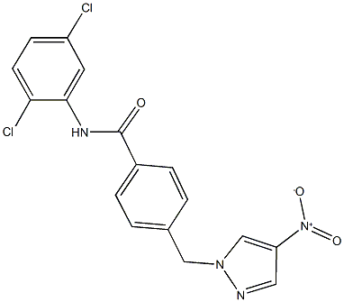 N-(2,5-dichlorophenyl)-4-({4-nitro-1H-pyrazol-1-yl}methyl)benzamide Struktur