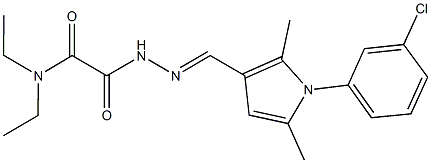 2-(2-{[1-(3-chlorophenyl)-2,5-dimethyl-1H-pyrrol-3-yl]methylene}hydrazino)-N,N-diethyl-2-oxoacetamide Struktur