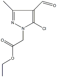 ethyl (5-chloro-4-formyl-3-methyl-1H-pyrazol-1-yl)acetate Struktur