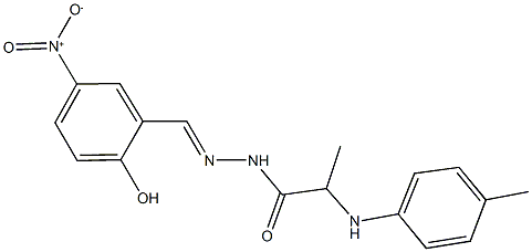 N'-{2-hydroxy-5-nitrobenzylidene}-2-(4-toluidino)propanohydrazide Struktur