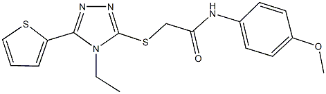 2-{[4-ethyl-5-(2-thienyl)-4H-1,2,4-triazol-3-yl]sulfanyl}-N-(4-methoxyphenyl)acetamide Struktur