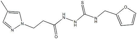 N-(2-furylmethyl)-2-[3-(4-methyl-1H-pyrazol-1-yl)propanoyl]hydrazinecarbothioamide Struktur