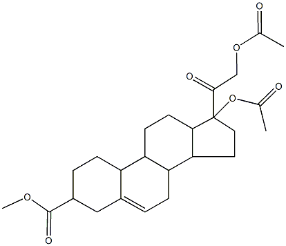 methyl 17-(acetyloxy)-17-[(acetyloxy)acetyl]-2,3,4,7,8,9,10,11,12,13,14,15,16,17-tetradecahydro-1H-cyclopenta[a]phenanthrene-3-carboxylate Struktur