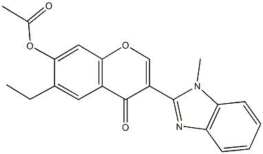 6-ethyl-3-(1-methyl-1H-benzimidazol-2-yl)-4-oxo-4H-chromen-7-yl acetate Struktur