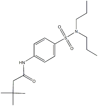 N-{4-[(dipropylamino)sulfonyl]phenyl}-3,3-dimethylbutanamide Struktur