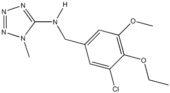 N-(3-chloro-4-ethoxy-5-methoxybenzyl)-N-(1-methyl-1H-tetraazol-5-yl)amine Struktur