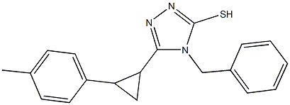 4-benzyl-5-[2-(4-methylphenyl)cyclopropyl]-4H-1,2,4-triazol-3-yl hydrosulfide Struktur