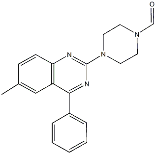 4-(6-methyl-4-phenyl-2-quinazolinyl)-1-piperazinecarbaldehyde Struktur