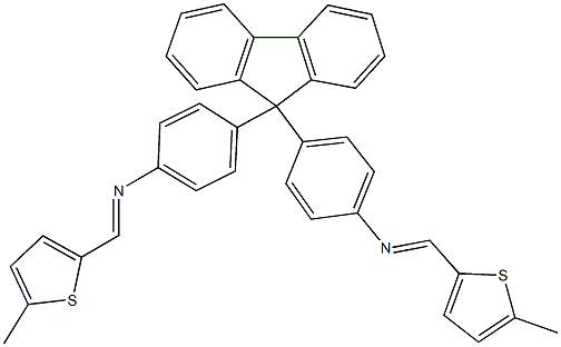 N-[(5-methyl-2-thienyl)methylene]-N-{4-[9-(4-{[(5-methyl-2-thienyl)methylene]amino}phenyl)-9H-fluoren-9-yl]phenyl}amine Struktur