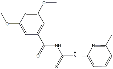 N-(3,5-dimethoxybenzoyl)-N'-(6-methyl-2-pyridinyl)thiourea Struktur